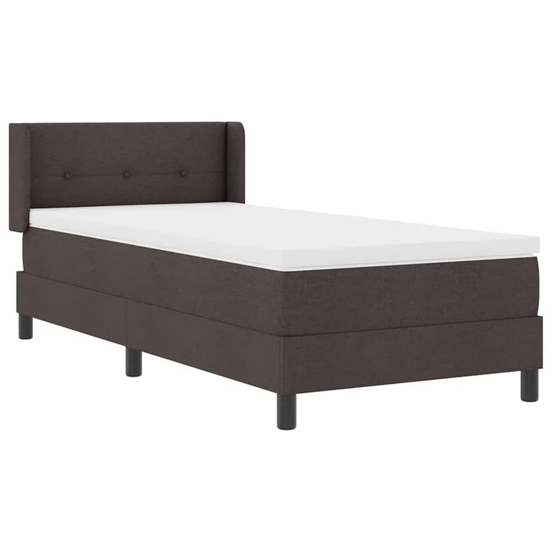 Casa si Gradina - Mobilier - Paturi si accesorii - Paturi - Pat cu arcuri Maro inchis 90 x 200 cm Tesatura si Spuma - Infinity.ro