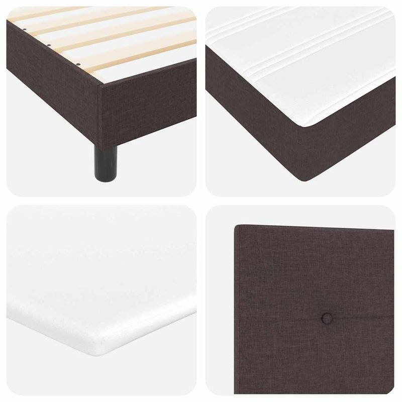 Casa si Gradina - Mobilier - Paturi si accesorii - Paturi - Pat cu arcuri Maro inchis 90 x 200 cm Tesatura si Spuma - Infinity.ro