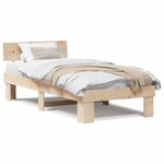 Casa si Gradina - Mobilier - Paturi si accesorii - Paturi - Cadru de pat cu headboard Maro 90 x 200 cm Lemn de brad solid - Infinity.ro