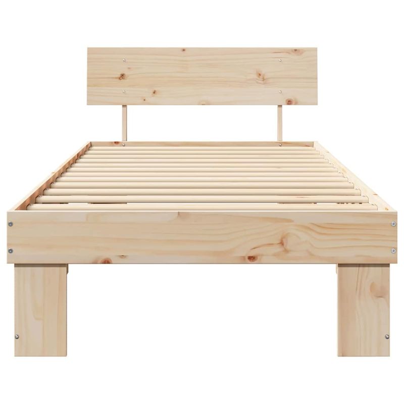 Casa si Gradina - Mobilier - Paturi si accesorii - Paturi - Cadru de pat cu headboard Maro 90 x 200 cm Lemn de brad solid - Infinity.ro