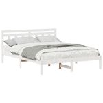 Casa si Gradina - Mobilier - Paturi si accesorii - Paturi - Cadru de pat cu headboard Alb 160 x 200 cm Lemn masiv de pin - Infinity.ro