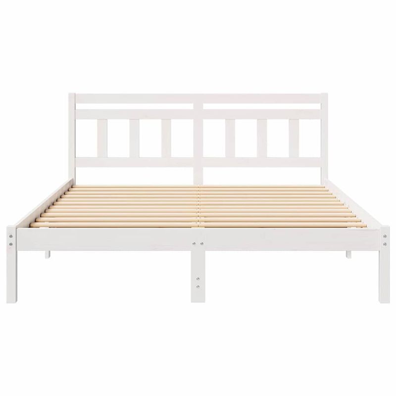 Casa si Gradina - Mobilier - Paturi si accesorii - Paturi - Cadru de pat cu headboard Alb 160 x 200 cm Lemn masiv de pin - Infinity.ro