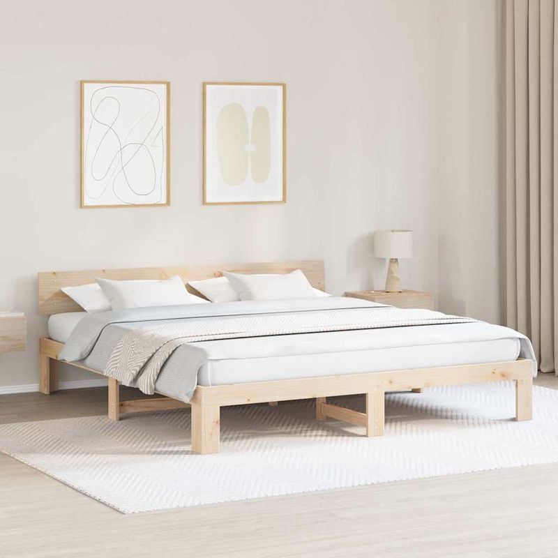 Casa si Gradina - Mobilier - Paturi si accesorii - Paturi - Cadru de pat cu tablie 180x200 cm din lemn masiv de pin - Infinity.ro