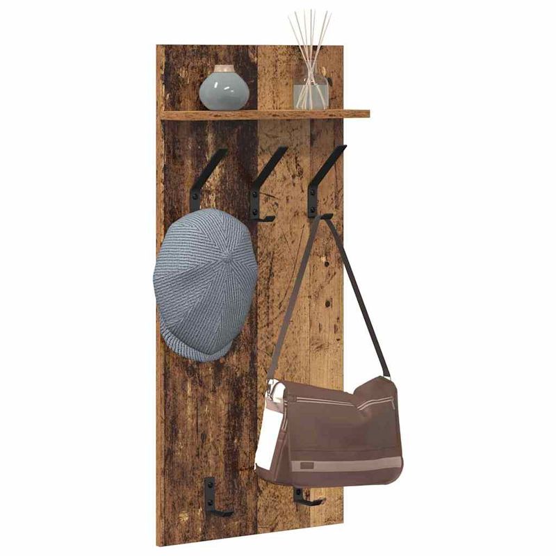 Casa si Gradina - Mobilier - Biblioteci si rafturi - Rafturi - Racator de paltoane montat pe perete Lemn vechi 90 x 40 x 10 cm - Infinity.ro