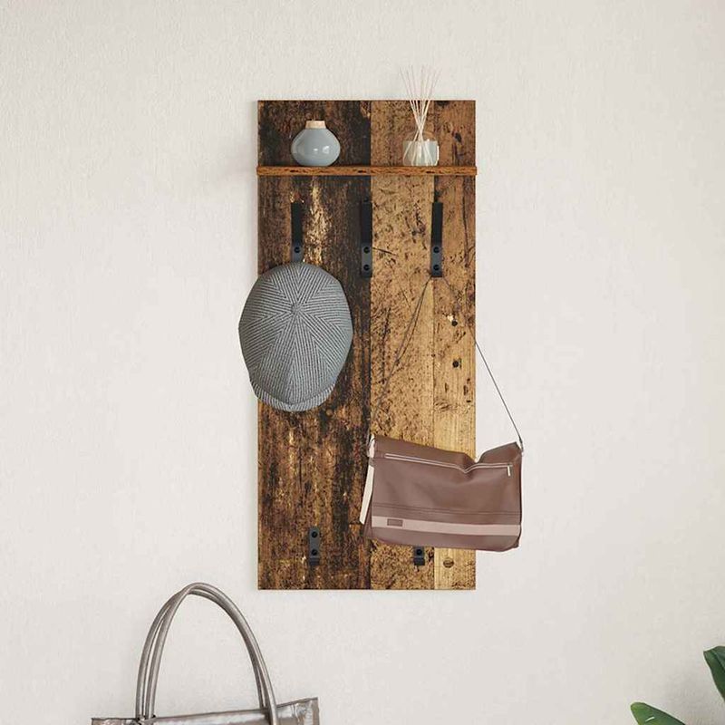 Casa si Gradina - Mobilier - Biblioteci si rafturi - Rafturi - Racator de paltoane montat pe perete Lemn vechi 90 x 40 x 10 cm - Infinity.ro