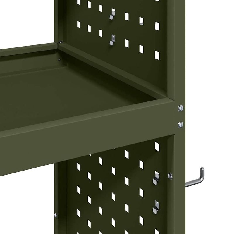 Casa si Gradina - Constructii - Depozitare, transport si protectie - Organizatoare si cutii scule - Carucior pentru unelte cu raft cu roata Olivengrønn 65 x 35 x 111 cm - Infinity.ro