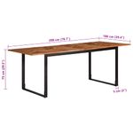 Casa si Gradina - Mobilier - Mese si birouri - Mese bucatarie si dining - Masa de sufragerie 200x100x75 cm din lemn masiv de salcam - Infinity.ro
