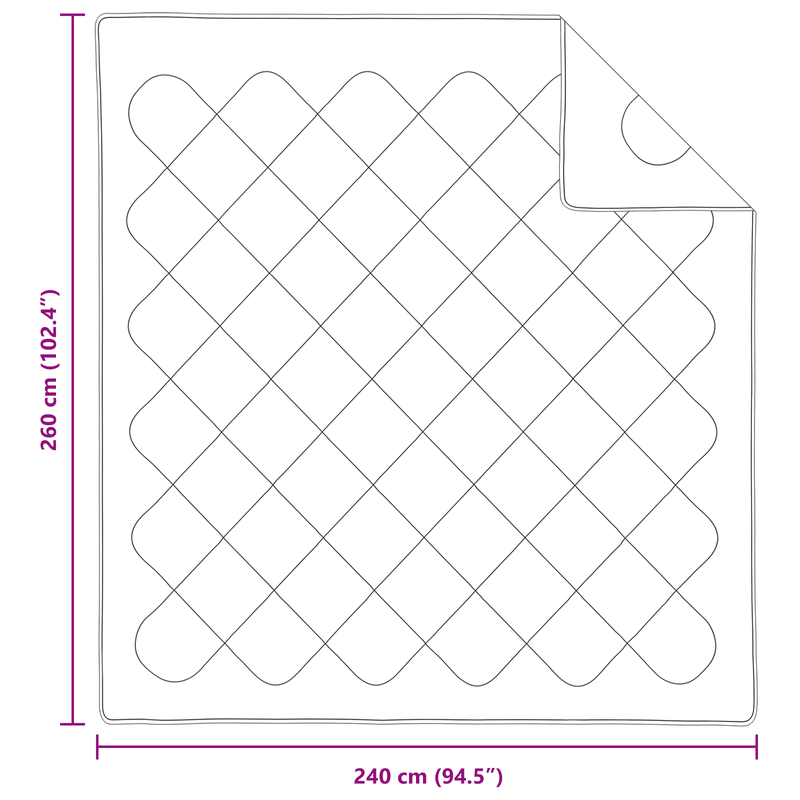 Casa si Gradina - Textile si covoare - Perne si pilote - Pilote - Pilota cu perna 3 pcs Alb 240 x 260 cm Microfibra - Infinity.ro