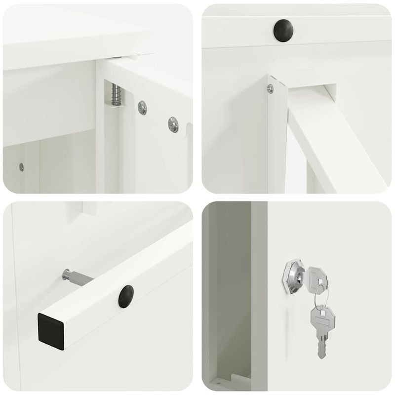 Casa si Gradina - Constructii - Depozitare, transport si protectie - Cutii postale - cutie postala Alb 30 x 23 x 55 cm Otel - Infinity.ro