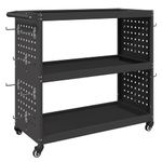 Casa si Gradina - Constructii - Depozitare, transport si protectie - Organizatoare si cutii scule - Carucior pentru unelte cu raft cu roata Negru 75 x 35 x 73 cm Metal - Infinity.ro