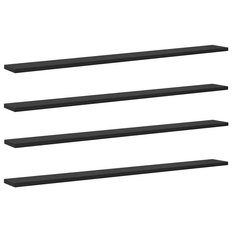 Casa si Gradina - Mobilier - Biblioteci si rafturi - Rafturi - Placa Raft pentru Carti 4 pcs Negru 100 x 40 x 1.5cm PAL - Infinity.ro