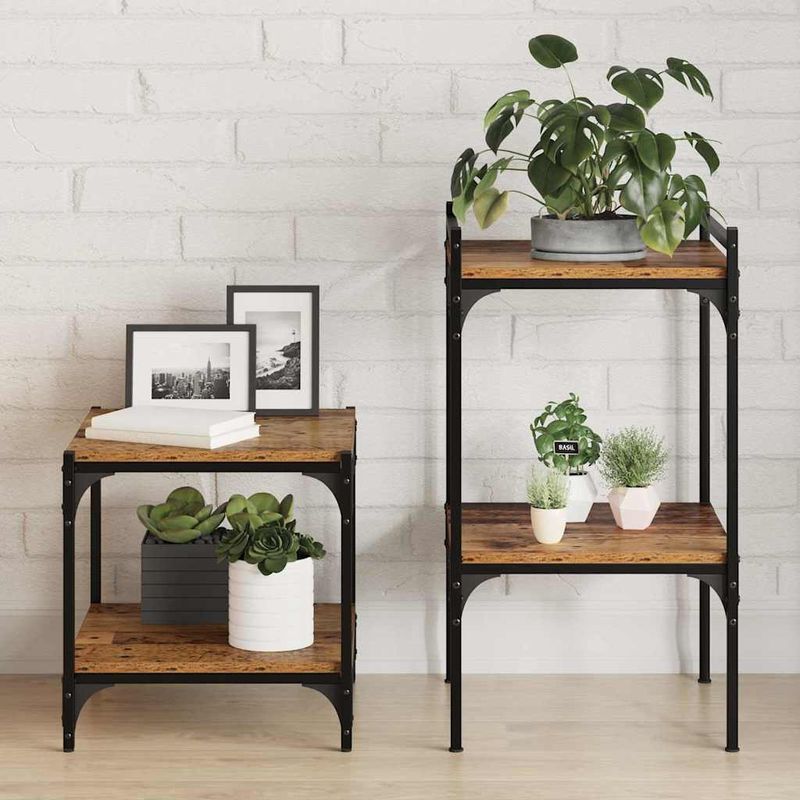 Casa si Gradina - Mobilier - Biblioteci si rafturi - Rafturi - Set 4 placi de raft - Lemn vechi - 40x40x1.5 cm - Din lemn prelucrat - Infinity.ro