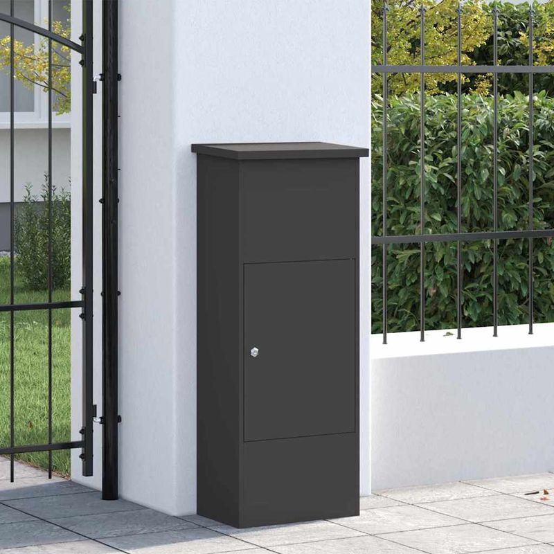 Casa si Gradina - Constructii - Depozitare, transport si protectie - Cutii postale - Cutie pentru colet Negru 44.5 x 29 x 110.5 cm Otel - Infinity.ro