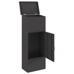 Casa si Gradina - Constructii - Depozitare, transport si protectie - Cutii postale - Cutie pentru colet Negru 44.5 x 29 x 110.5 cm Otel - Infinity.ro