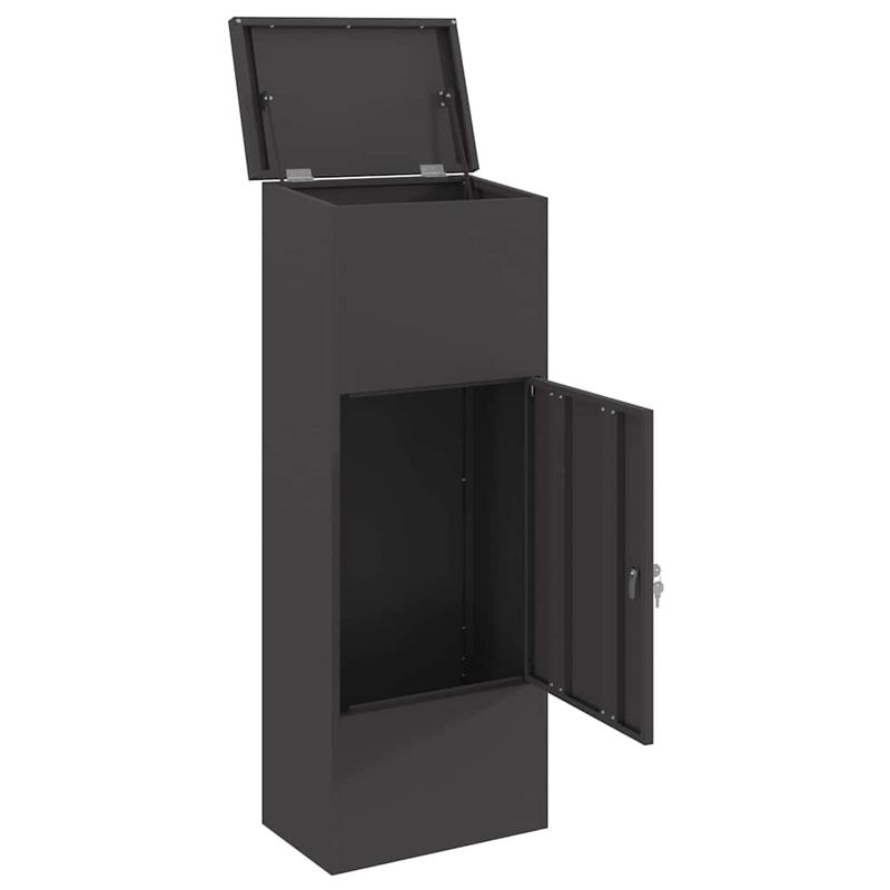 Casa si Gradina - Constructii - Depozitare, transport si protectie - Cutii postale - Cutie pentru colet Negru 44.5 x 29 x 110.5 cm Otel - Infinity.ro