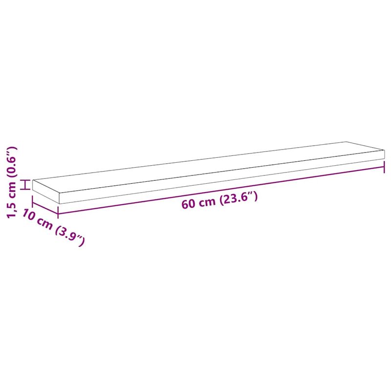Casa si Gradina - Mobilier - Biblioteci si rafturi - Rafturi - Rafturi bookshelf - set de 4 din lemn de stejar negru, 60x10x1.5 cm - realizate din lemn prelucrat - Infinity.ro