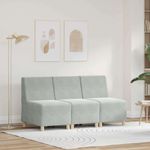 Casa si Gradina - Mobilier - Canapele si coltare - Canapele - Scaune canapea 3 pcs Gri deschis 55 x 74 x 82 cm Catifea - Infinity.ro