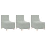 Casa si Gradina - Mobilier - Canapele si coltare - Canapele - Scaune canapea 3 pcs Gri deschis 55 x 74 x 82 cm Catifea - Infinity.ro