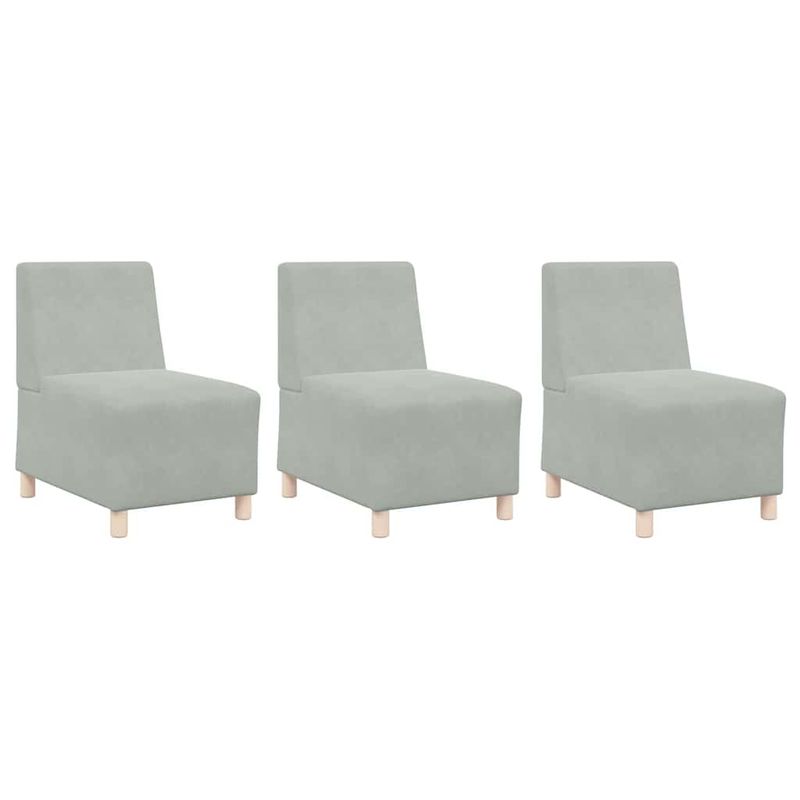 Casa si Gradina - Mobilier - Canapele si coltare - Canapele - Scaune canapea 3 pcs Gri deschis 55 x 74 x 82 cm Catifea - Infinity.ro