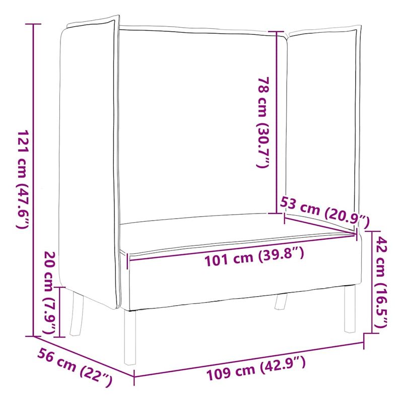 Casa si Gradina - Mobilier - Canapele si coltare - Canapele - Canapea inalta galben deschis 109x56x121 cm tesatura - Infinity.ro