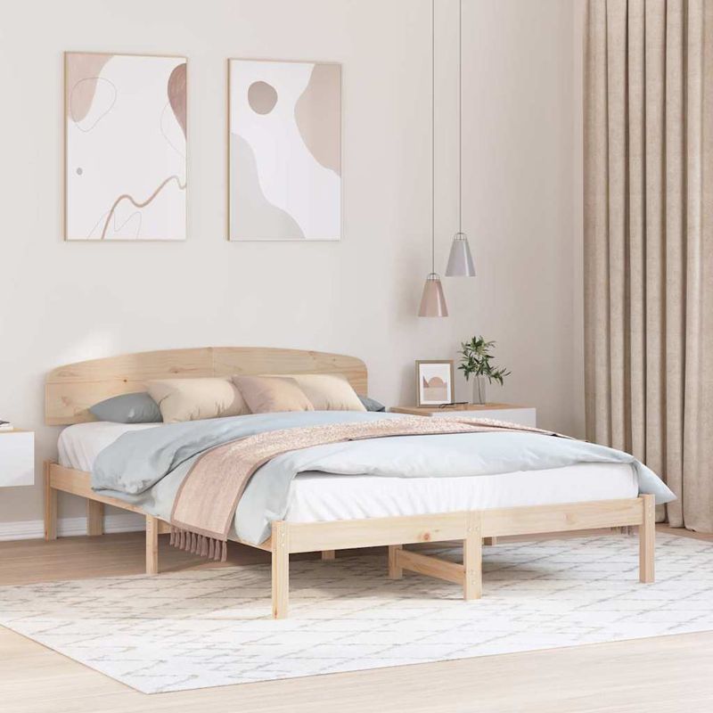 Casa si Gradina - Mobilier - Paturi si accesorii - Paturi - Cadru de pat cu spatar 160x200 cm din lemn masiv de pin - Infinity.ro