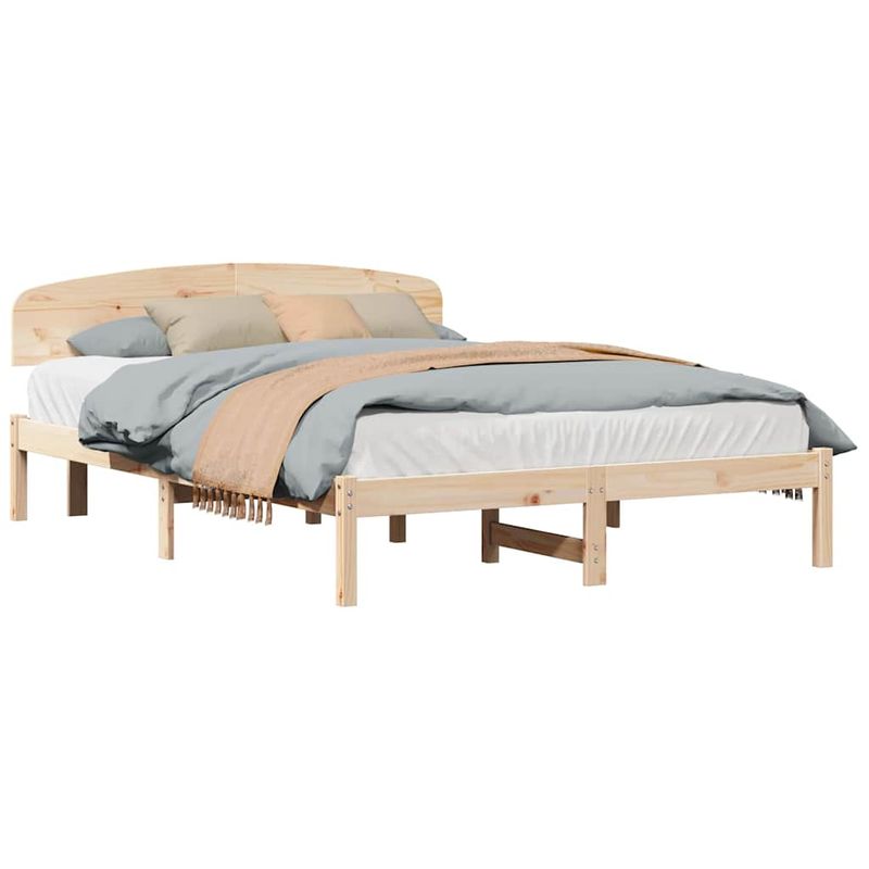 Casa si Gradina - Mobilier - Paturi si accesorii - Paturi - Cadru de pat cu spatar 160x200 cm din lemn masiv de pin - Infinity.ro
