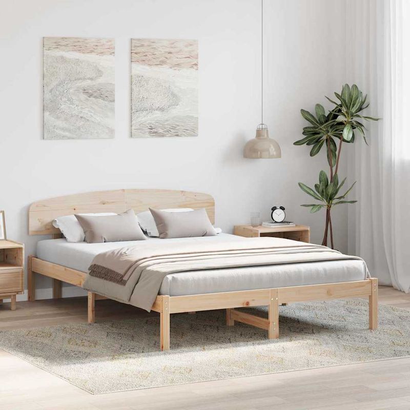 Casa si Gradina - Mobilier - Paturi si accesorii - Paturi - Cadru de pat cu spatar 160x200 cm din lemn masiv de pin - Infinity.ro