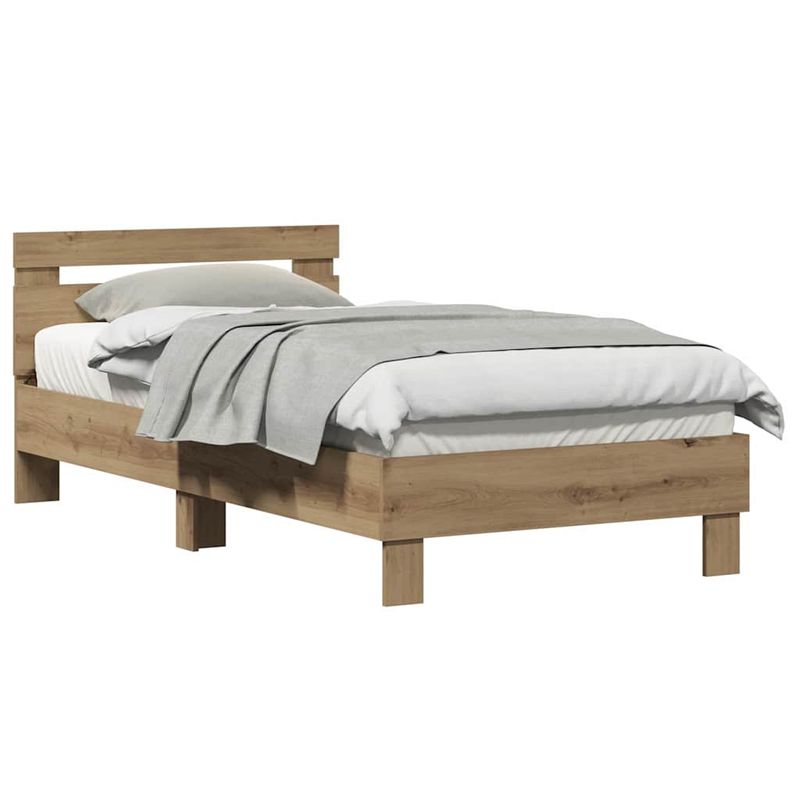 Casa si Gradina - Mobilier - Paturi si accesorii - Paturi - Cadru de pat din stejar Artisan de la , 90 x 190 cm, din lemn laminat. - Infinity.ro