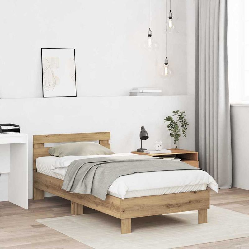 Casa si Gradina - Mobilier - Paturi si accesorii - Paturi - Cadru de pat din stejar Artisan de la , 90 x 190 cm, din lemn laminat. - Infinity.ro