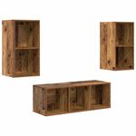 Casa si Gradina - Mobilier - Seturi de mobilier - Seturi living - Set dulap TV 3 pcs Lemn vechi 37 x 37 x 107 cm Lemn compozit - Infinity.ro