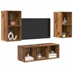 Casa si Gradina - Mobilier - Seturi de mobilier - Seturi living - Set dulap TV 3 pcs Lemn vechi 37 x 37 x 107 cm Lemn compozit - Infinity.ro