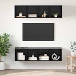 Casa si Gradina - Mobilier - Seturi de mobilier - Seturi living - Set dulap TV cu raft cu depozitare 3 pcs Stejar negru Lemn compozit - Infinity.ro