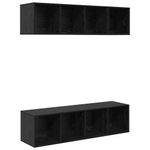 Casa si Gradina - Mobilier - Seturi de mobilier - Seturi living - Set dulap TV cu raft cu depozitare 3 pcs Stejar negru Lemn compozit - Infinity.ro