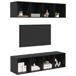 Casa si Gradina - Mobilier - Seturi de mobilier - Seturi living - Set dulap TV cu raft cu depozitare 3 pcs Stejar negru Lemn compozit - Infinity.ro