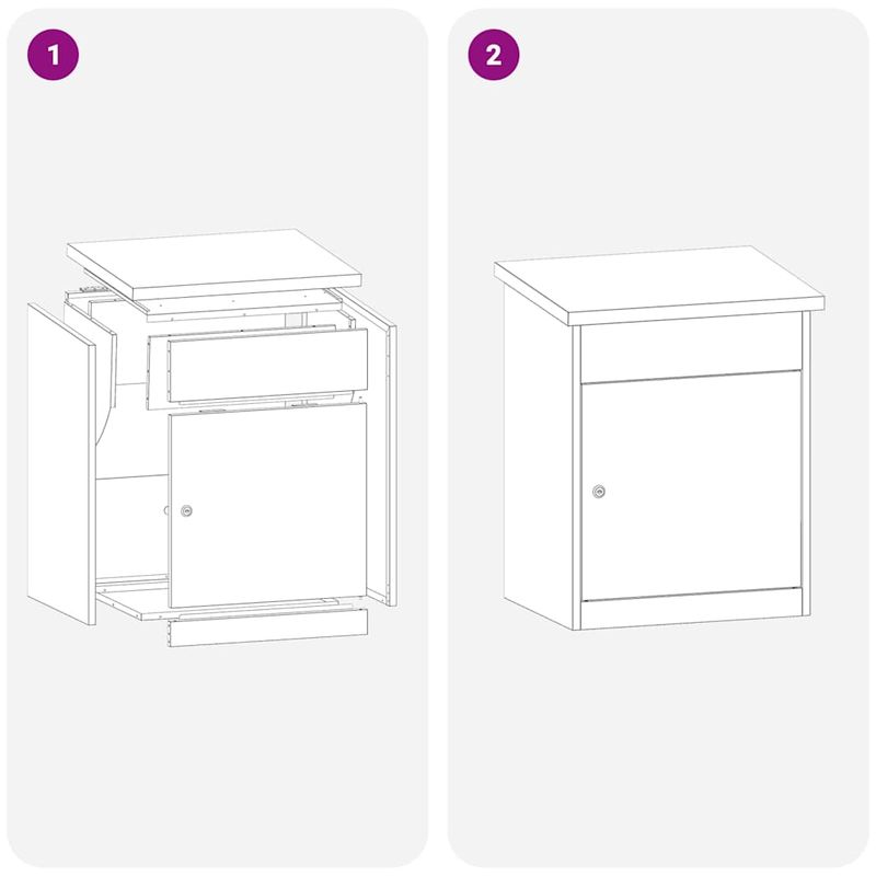 Casa si Gradina - Constructii - Depozitare, transport si protectie - Cutii postale - Cutie pentru colet Alb 44 x 35 x 59 cm Otel - Infinity.ro