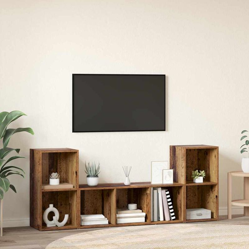 Casa si Gradina - Mobilier - Seturi de mobilier - Seturi living - Set dulap TV 3 pcs Maro 107 x 35 x 37 cm Lemn compozit - Infinity.ro