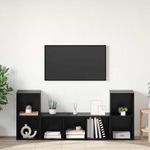 Casa si Gradina - Mobilier - Seturi de mobilier - Seturi living - Set dulap TV 3 pcs Negru 107 x 35 x 37 cm Lemn compozit - Infinity.ro