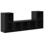 Casa si Gradina - Mobilier - Seturi de mobilier - Seturi living - Set dulap TV 3 pcs Negru 107 x 35 x 37 cm Lemn compozit - Infinity.ro