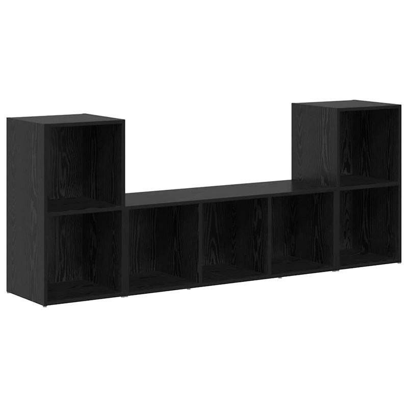 Casa si Gradina - Mobilier - Seturi de mobilier - Seturi living - Set dulap TV 3 pcs Negru 107 x 35 x 37 cm Lemn compozit - Infinity.ro