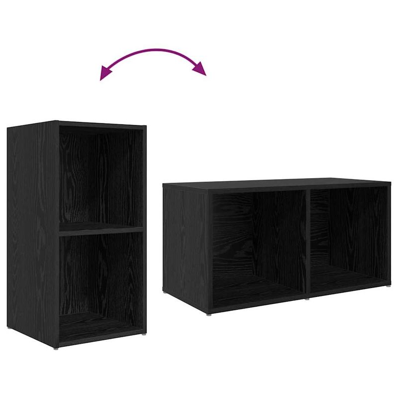 Casa si Gradina - Mobilier - Seturi de mobilier - Seturi living - Set dulap TV 3 pcs Negru 107 x 35 x 37 cm Lemn compozit - Infinity.ro