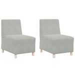 Casa si Gradina - Mobilier - Canapele si coltare - Canapele - Scaune canapea 2 pcs Gri deschis 55 x 74 x 82 cm Catifea - Infinity.ro