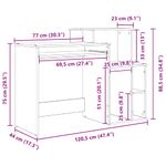 Casa si Gradina - Mobilier - Mese si birouri - Birouri - birou cu depozitare stejar artistic 120.5x44x88.5 cm lemn prelucrat - Infinity.ro