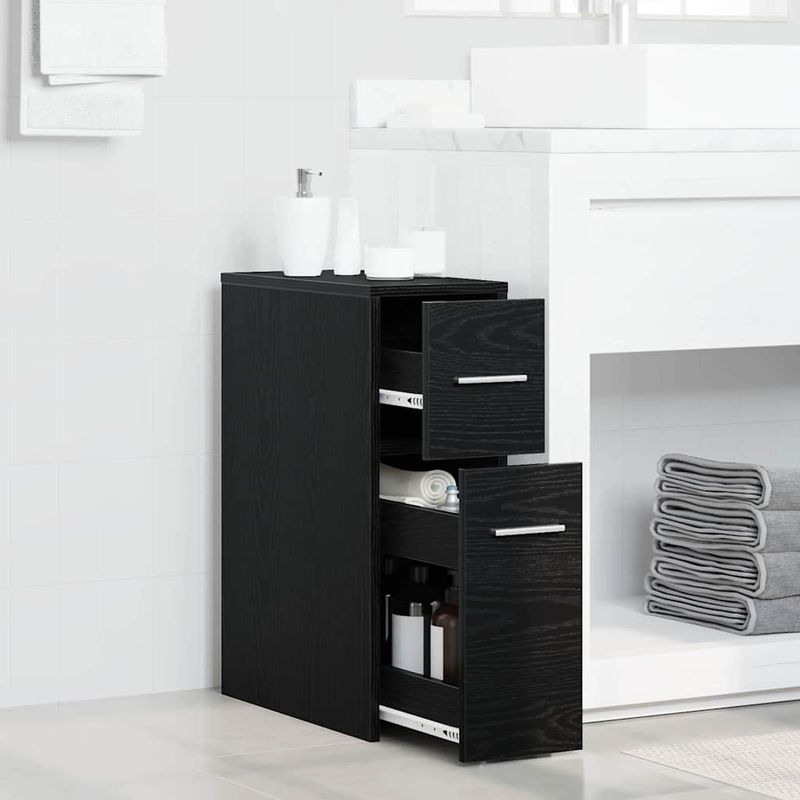 Casa si Gradina - Mobilier - Dulapuri si sifoniere - Dulapuri - Dulap de baie subtire Stejar negru 22 x 44 x 61.5 cm PAL - Infinity.ro