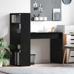 Casa si Gradina - Mobilier - Mese si birouri - Birouri - Birou cu depozitare stejar negru 113x54x120 cm Lemn ingineresc - Infinity.ro