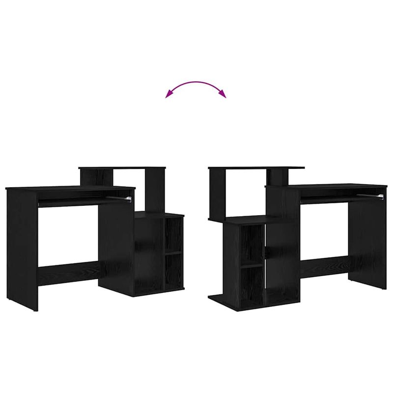 Casa si Gradina - Mobilier - Mese si birouri - Birouri - Birou cu stocare Stejar Negru 120.5x44x88.5 cm Lemn prelucrat - Infinity.ro