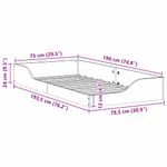 Casa si Gradina - Mobilier - Paturi si accesorii - Paturi - Cadru de pat de podea Maro ceruit 75 x 190 cm - Infinity.ro
