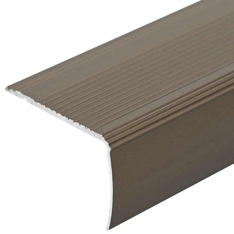 Casa si Gradina - Constructii - Scari si accesorii interioare - Scari lemn - Profile pentru marginea treptelor 10 pcs Maro 67 cm Aluminiu - Infinity.ro