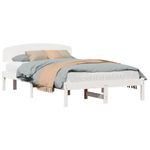 Casa si Gradina - Mobilier - Paturi si accesorii - Paturi - Cadru de Pat cu Tablie Alb 135x190 cm Lemn Masiv de Pin - Infinity.ro