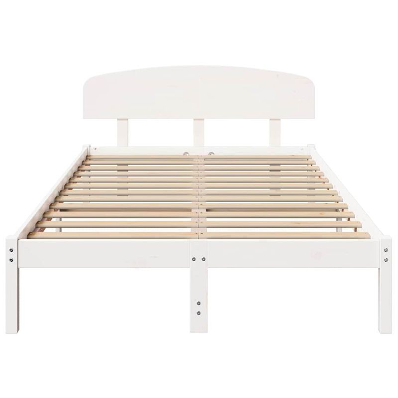 Casa si Gradina - Mobilier - Paturi si accesorii - Paturi - Cadru de Pat cu Tablie Alb 135x190 cm Lemn Masiv de Pin - Infinity.ro