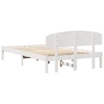 Casa si Gradina - Mobilier - Paturi si accesorii - Paturi - Cadru de Pat cu Tablie Alb 135x190 cm Lemn Masiv de Pin - Infinity.ro